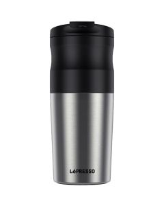 LePresso Portable Mini Coffee Maker with 1Grinder and Stainless Mug LPCMGSM